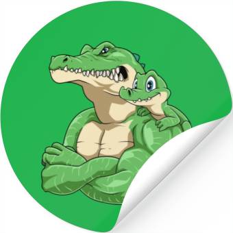 Discover Strong Crocodile with Crocodile Kid for a Stickers