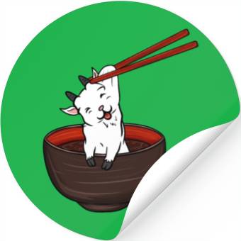 Discover Goat Dipping Noodles Stickers