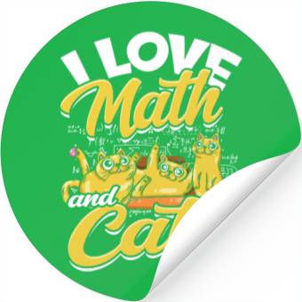 Discover I love math and cats - mathematical Stickers