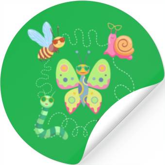 Discover Cool Insects Sunglasses Bug Lover Stickers