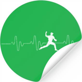 Discover Baseball Pitcher Heartbeat Baseball Pitching Close Stickers