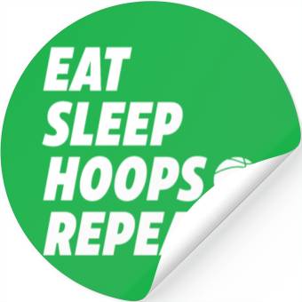 Discover Eat Sleep Hoops Repeat Basketball Stickers