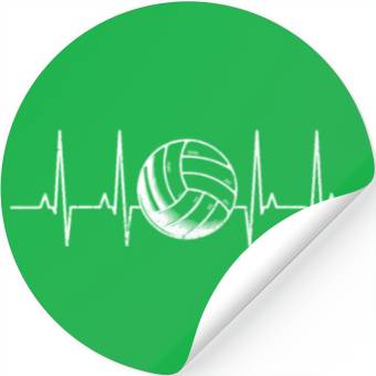 Discover Volleyball Heartbeat Stickers