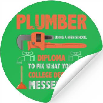 Discover Plumber Using High School Diploma Stickers