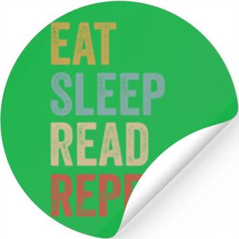 Discover Eat Sleep Read Repeat Book Reader Stickers