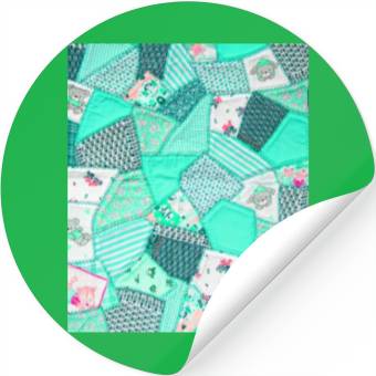 Discover Green Baby Patchwork Sarilmak Pattern Teddy Bear Stickers