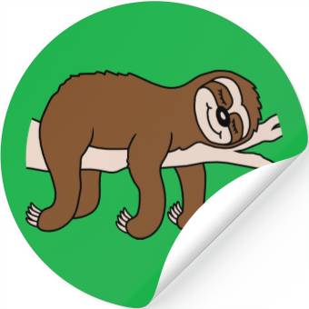 Discover Tired sloth sleeping cartoon Stickers