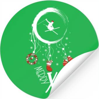 Discover Winter dreamcatcher Christmas Skiing Stickers