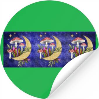 Discover Mushrooms in the moonshine - Format E Stickers