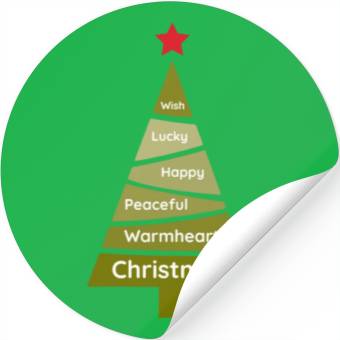 Discover Minimalist Lime Green Christmas Pine Stickers
