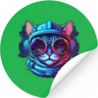 Discover Space Cat Stickers