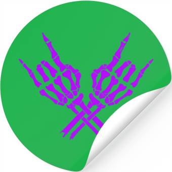 Discover Skeleton Rock Hands Stickers