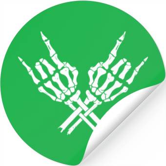 Discover Skeleton Rock Hands Stickers