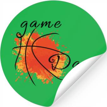 Discover Game Day Basketball Lightning Bolt Stickers