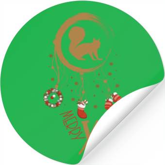 Discover Winter dreamcatcher Christmas Squirrel Stickers
