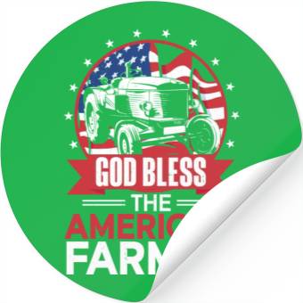 Discover Farming Farmer Us American Flag Stickers