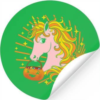 Discover Halloween Stickers, Cute Candy Corn Unicorn Candy