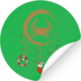 Discover Winter dreamcatcher Christmas Crab Stickers