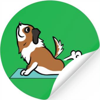 Discover Saint Bernard Yoga Pose Stickers