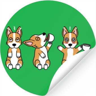 Discover Corgi Coffee Lover Stickers