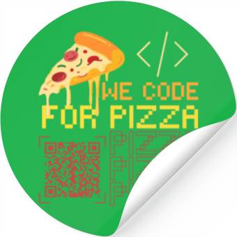 Discover We Code For Pizza | Software Developer Meme Stickers