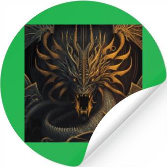 Discover Dark fantasy dragon cover version 2 Stickers