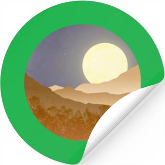 Discover Nightscape with full moon Stickers