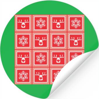 Discover Deer Christmas patchwork Stickers