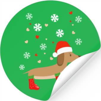 Discover dachshund winter Stickers
