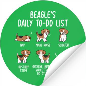 Discover Beagle Daily To Do List Stickers
