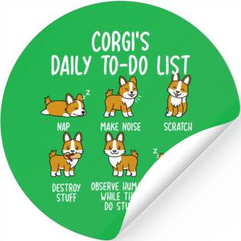 Discover Corgi Daily To Do List Stickers