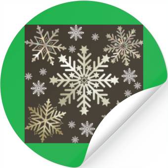 Discover Beige Snowflakes Christmas Pattern Stickers