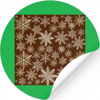Discover Beige Snowflakes Christmas Pattern Stickers
