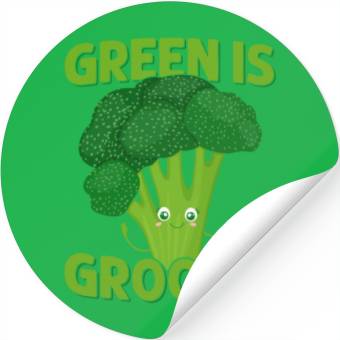 Discover Green Is Groovy Broccoli Vegetable Stickers