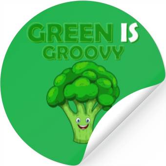 Discover Green Is Groovy Vegetable Broccoli Stickers