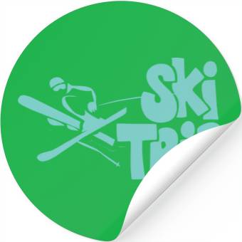 Discover Cool Skiing Ski Trip Stickers