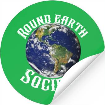 Discover Round earth society Stickers