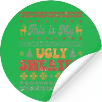 Discover This is my ugly sweater sublimation Stickers