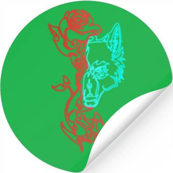 Discover Wolf and Rose Stickers