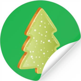 Discover Fir tree cookie with green icing Stickers