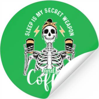 Discover Skeleton Drink Tired Mom needs Coffee Stickers