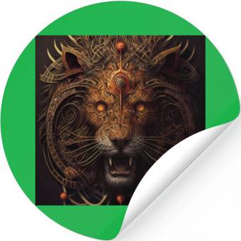Discover Dark Fantasy Lion Version 4 Stickers