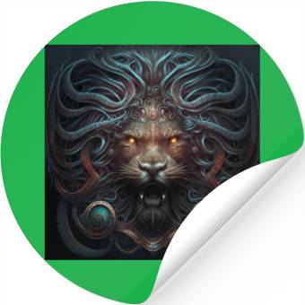 Discover Dark Fantasy Lion Version 3 Stickers