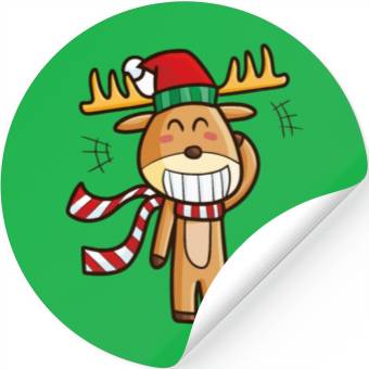 Discover Cute Christmas Deer Cartoon Stickers