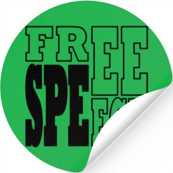 Discover Free Speech black Stickers