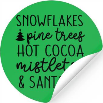 Discover Snow flakes Pine Trees Hot Cocoa Stickers