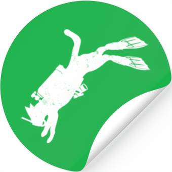 Discover Diving Cat Scuba Diver Cat Lover Stickers