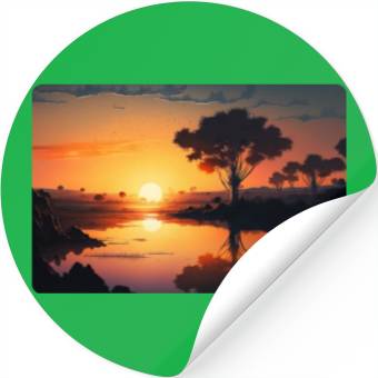 Discover Sunset at the River Stickers