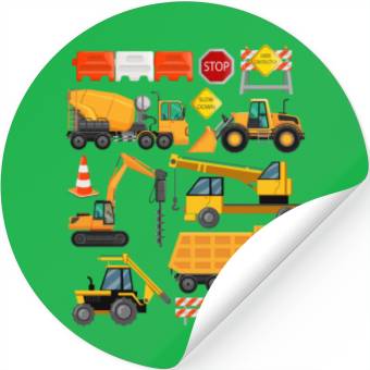 Discover Construction Payloader Tractor Dumptuck Stickers
