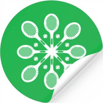 Discover Tennis Christmas Snowflake Pattern Stickers